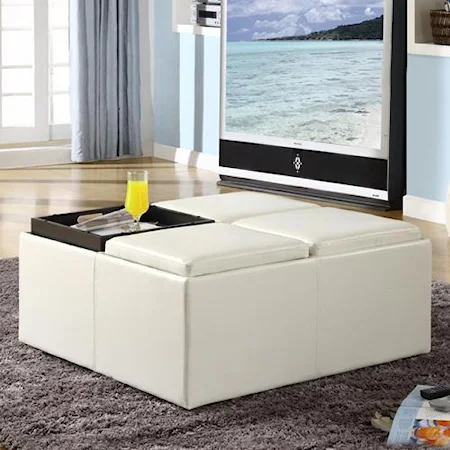 Large Square Storage Ottoman for Luxurious Living Room Enhancement